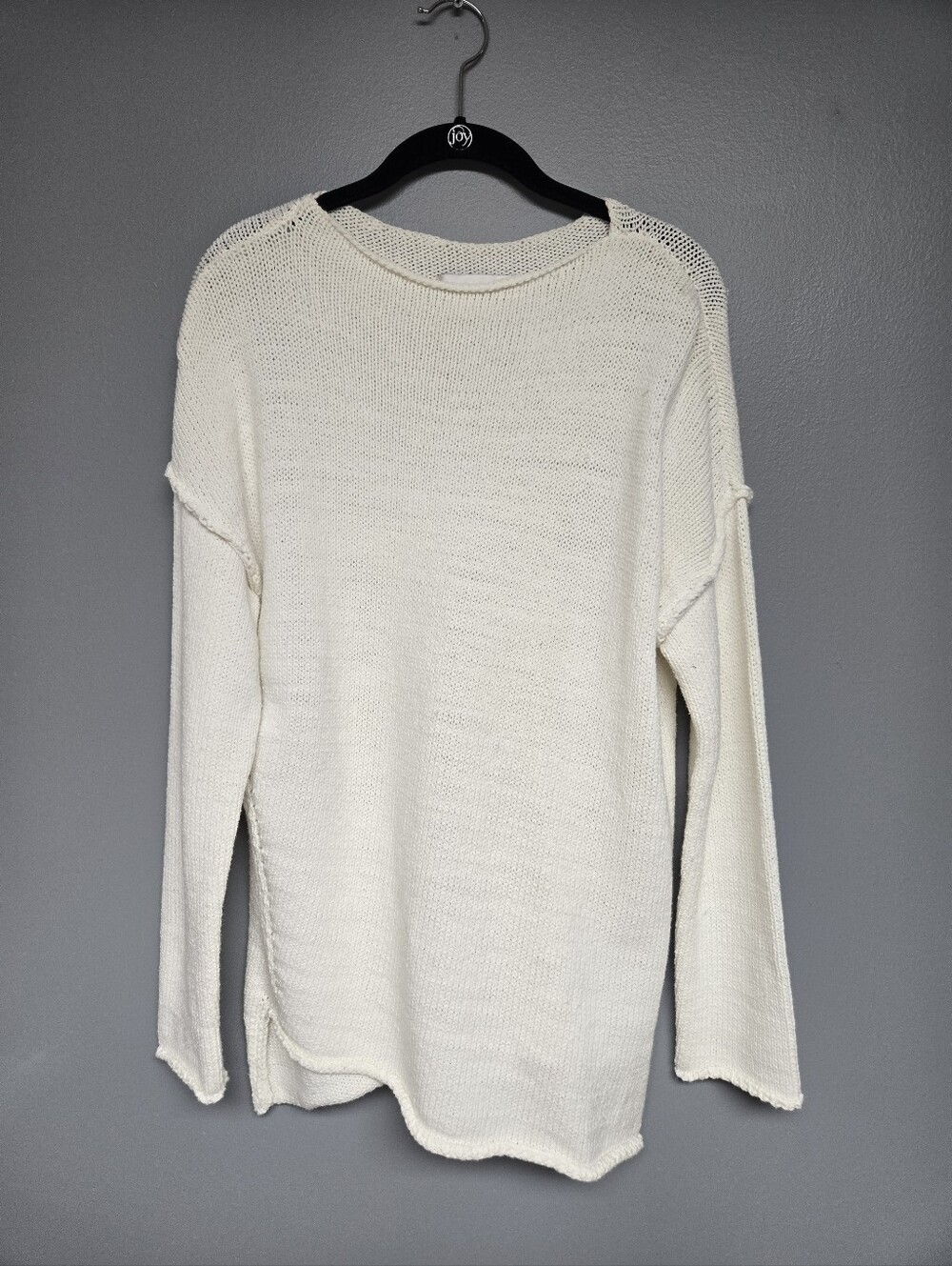 J.O.A. Cream Lightweight Crewneck Sweater